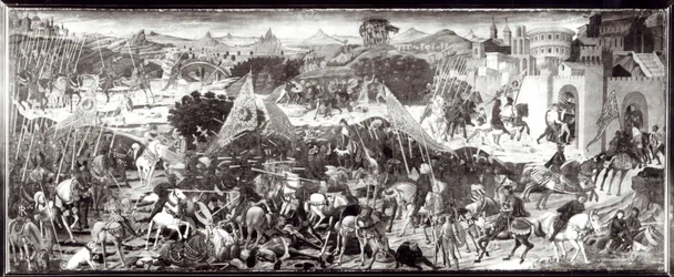 Romanos y Galos luchando o La Batalla frente a las puertas de Roma